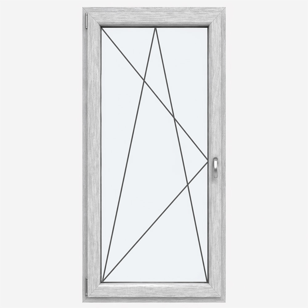1 flügelige Balkontür Kunststoff Aluminium Gebürstet (beidseitig) Dreh-Kipp, Fenstermaxx24