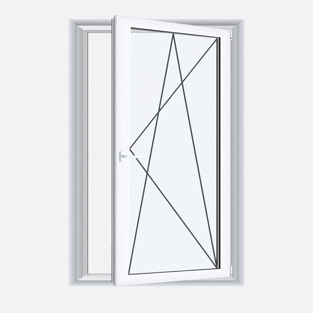 Badezimmerfenster Dreh-Kipp mit Lüftung und Fensterfalzlüfter mit Milchglasglas, Fenstermaxx24