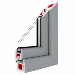 Kunststofffenster Badfenster Ornament Silvit Grau, Fenstermaxx24