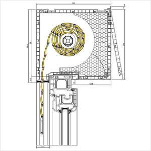 Fenstermaxx24 – Aufsatzrollladen 215 mm Revision von der Seite