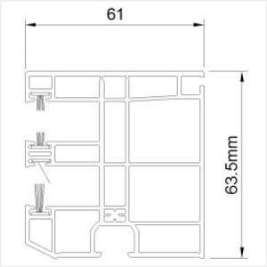 Fenstermaxx24 – Aufsatzrollladen Fuehrungsschiene mit Insektenschutz 61 mm