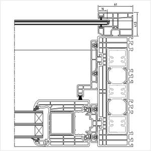 Fenstermaxx24 – Einseitige Fuehrungsschiene am Iglo HS Profil Tuer innen