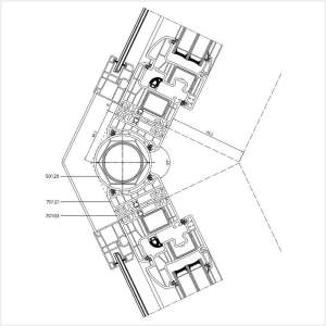 Fenstermaxx24 – Fuehrungsschiene mit variablen Eckverbinder 129° am Iglo Energy Profil