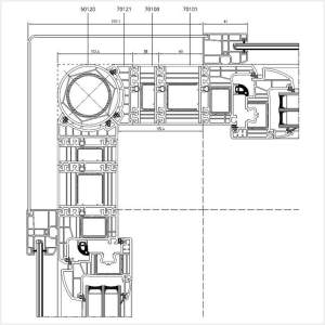 Fenstermaxx24 – Fuehrungsschiene mit variablen Eckverbinder 90° am Iglo Energy Profil