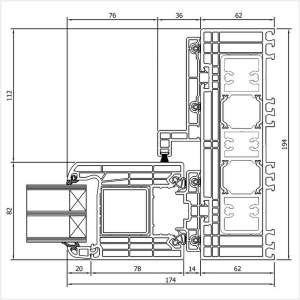 Fenstermaxx24 – Iglo HS Tuer Rahmen mit Schiebefluegel