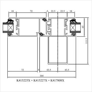 Fenstermaxx24 – MB 45 Balkontuer nach innen mit statischem Pfosten