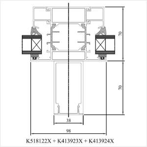 Fenstermaxx24 – MB 70 Kaempfer mit statischem Profil aussen