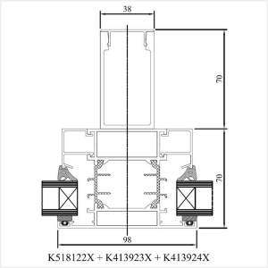 Fenstermaxx24 – MB 70 Kaempfer mit statischem Profil innen