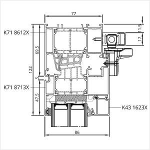 Fenstermaxx24 – MB 86 SI PSK Tuer oberer Rahmen