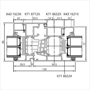 Fenstermaxx24 – MB 86 SI Pfosten mit Dreh Kipp Fest