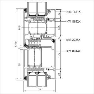 Fenstermaxx24 – MB 86 SI Tuer nach innen mit Oberlicht Fest