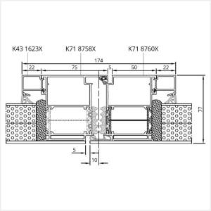 Fenstermaxx24 – MB 86 SI Tuer nach innen mit Stulp und einseitiger Aufsatzfuellung