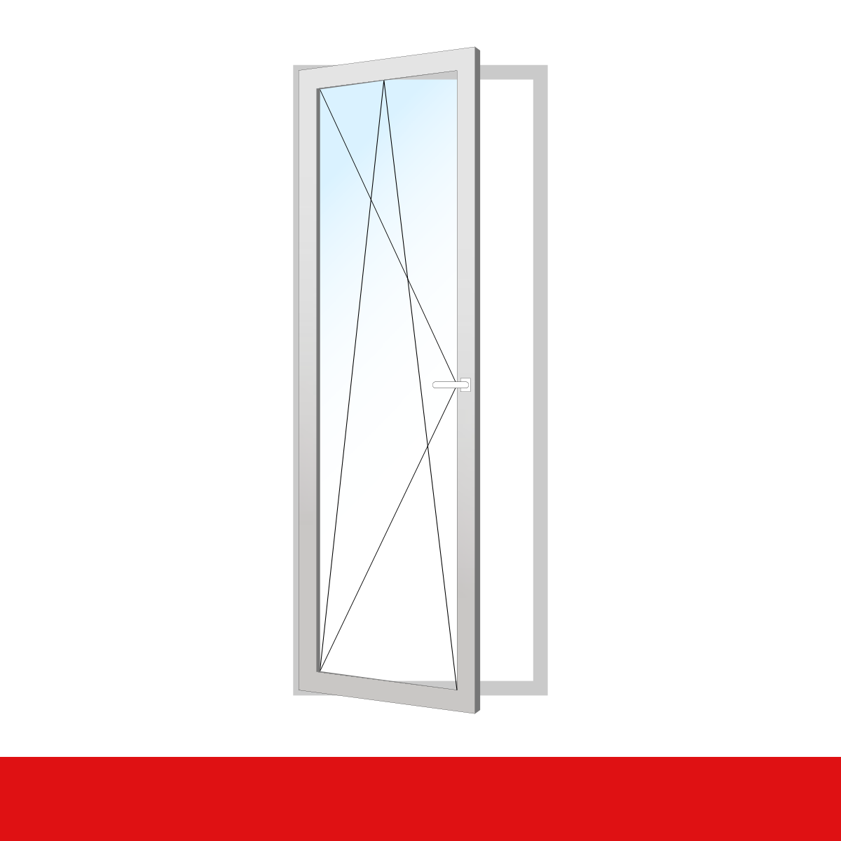 DRUTEX Iglo 5 Classic Balkontür Kunststoff 90x180 cm – 1-flügelig, Dreh-Kipp, Weiß, 2-fach Verglasung – Bild 3