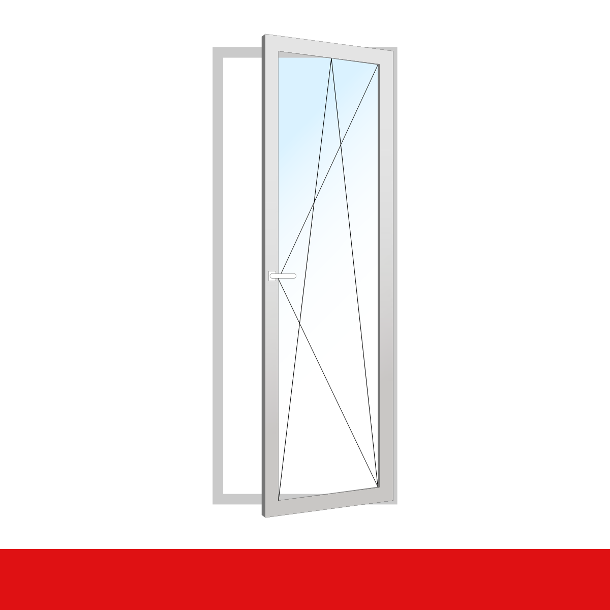 DRUTEX Iglo 5 Classic Balkontür Kunststoff 90x180 cm – 1-flügelig, Dreh-Kipp, Weiß, 2-fach Verglasung – Bild 2